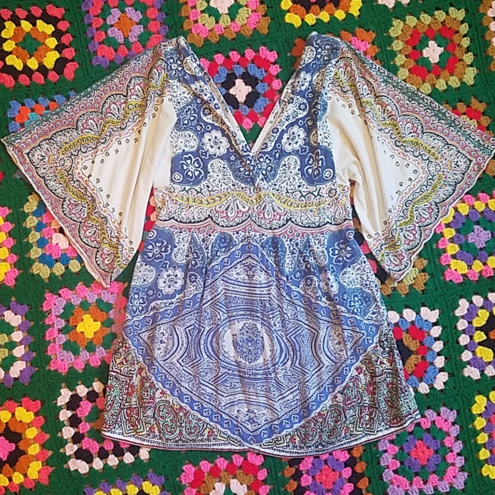 Anthropologie Ric Rac scarf top small